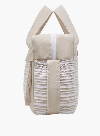 Giggles Striped Diaper Bag with Zip Closure and Adjustable Strap-baby-gear-diaperbags-image-5