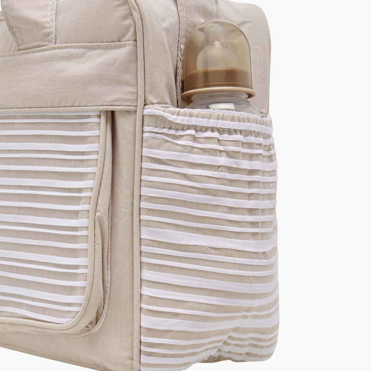 Giggles Striped Diaper Bag with Zip Closure and Adjustable Strap