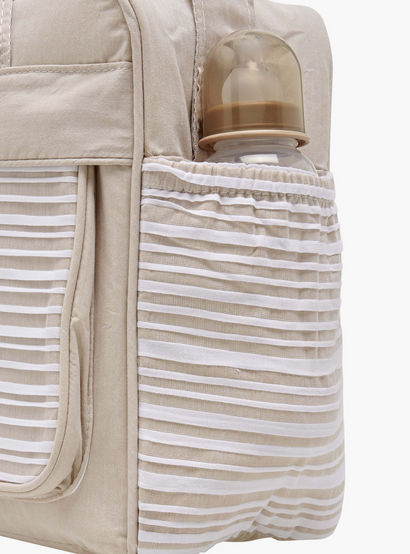 Giggles Striped Diaper Bag with Zip Closure and Adjustable Strap-baby-gear-diaperbags-image-7