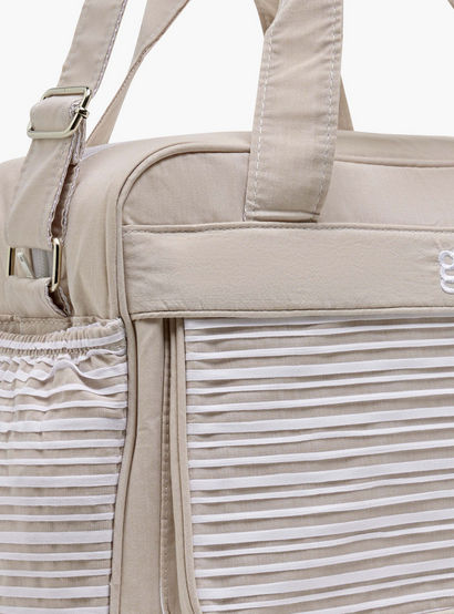 Giggles Striped Diaper Bag with Zip Closure and Adjustable Strap-baby-gear-diaperbags-image-8