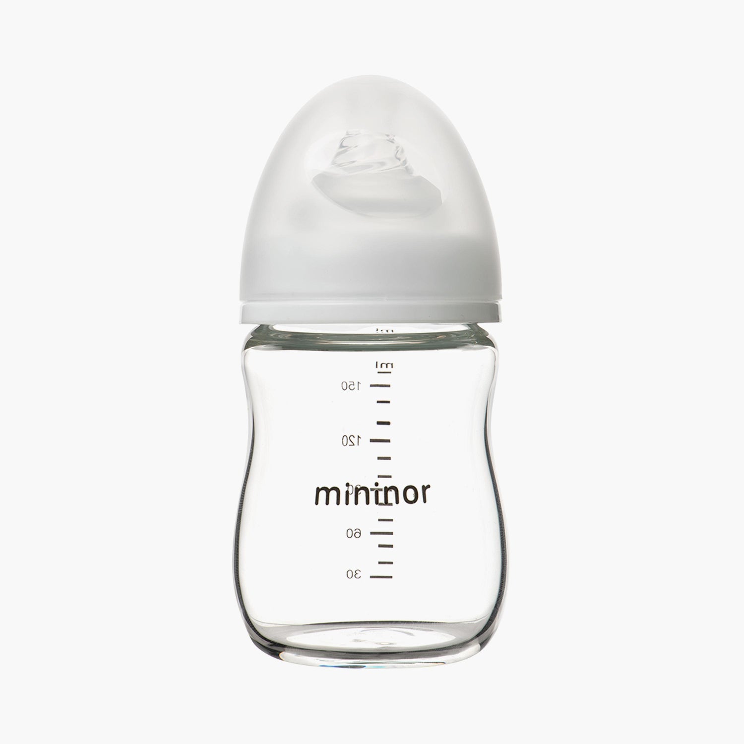 Mininor Glass Feeding Bottle with Teat - 160 ml - 0 Months - HomeBabyFeedingFeeding BottlesBottles &amp; Teats