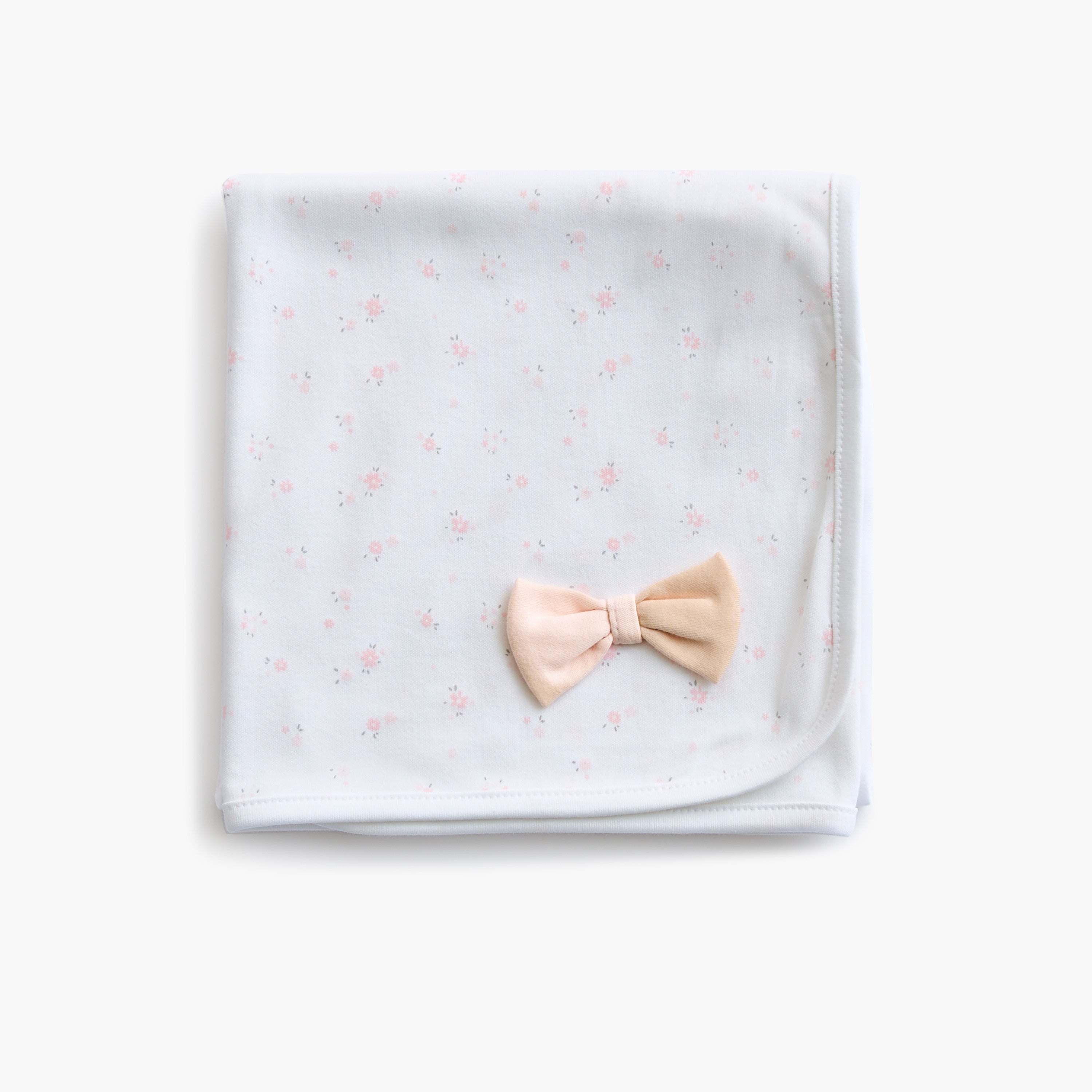 Juniors Floral Print Bow Applique Receiving Blanket - 70x70 cm