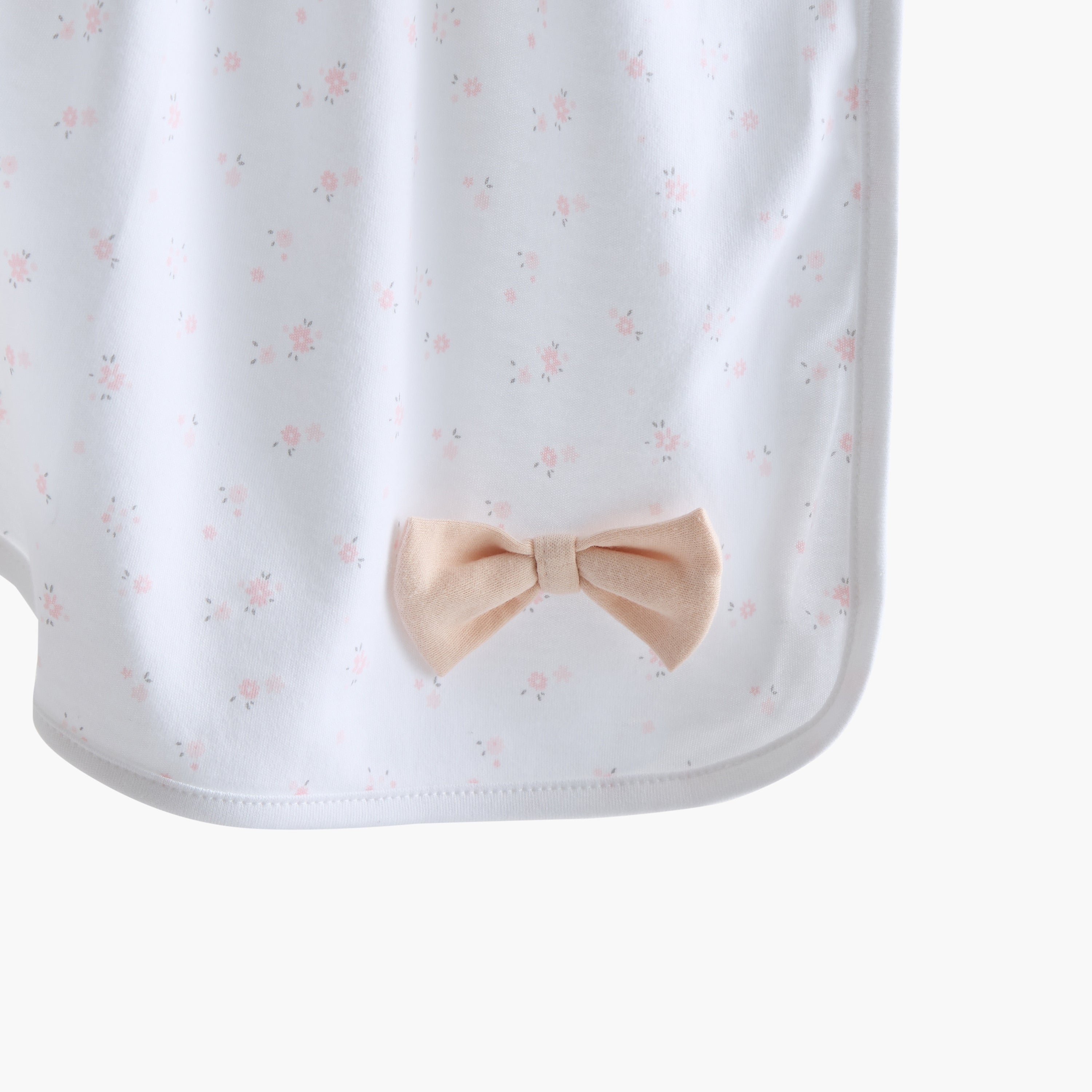 Juniors Floral Print Bow Applique Receiving Blanket - 70x70 cm