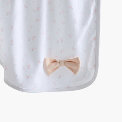 Juniors Floral Print Bow Applique Receiving Blanket - 70x70 cm