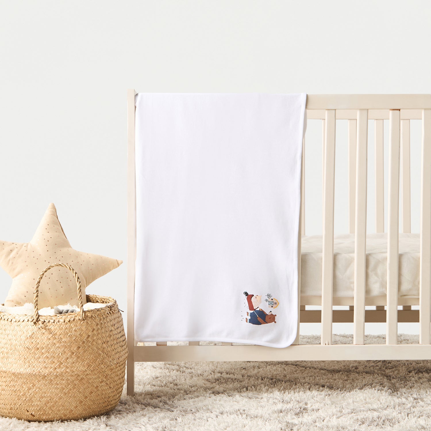 Juniors Bear Print Receiving Blanket - 80x80 cm