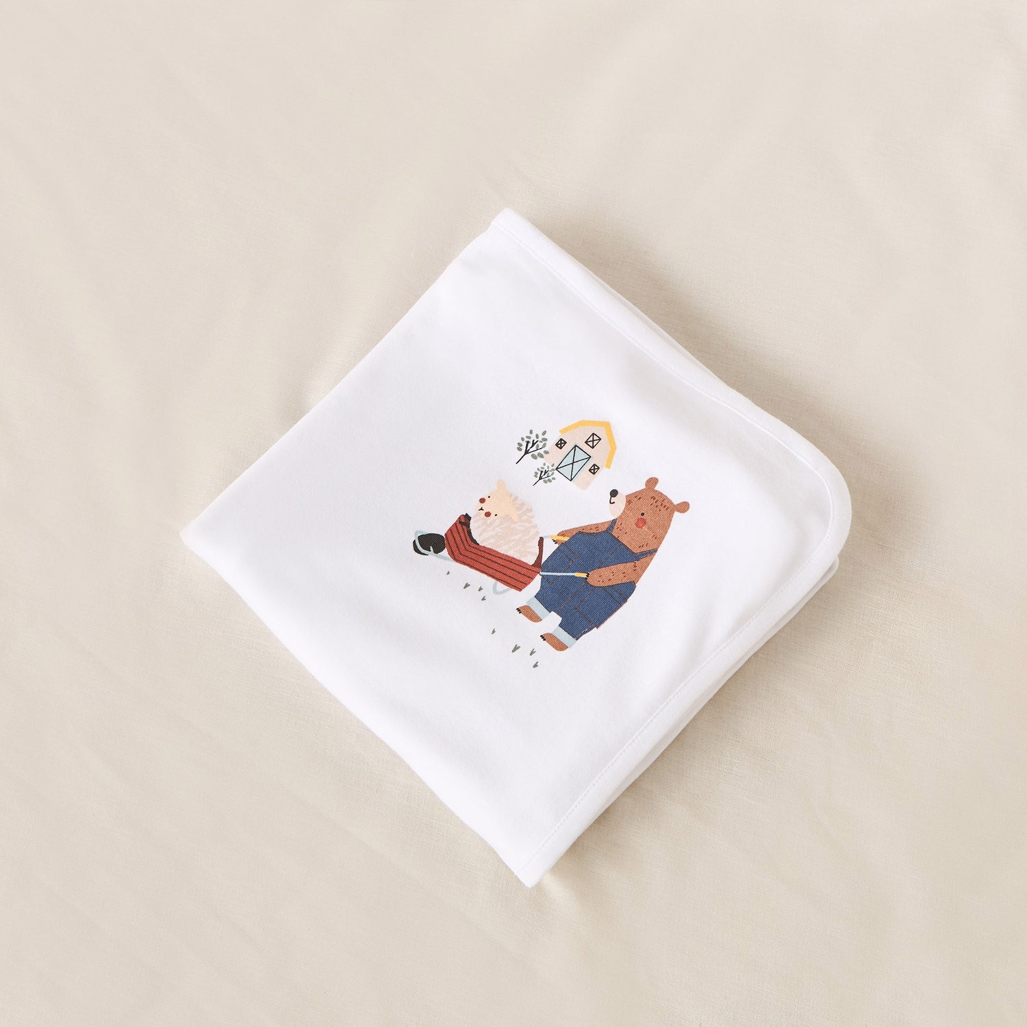 Juniors Bear Print Receiving Blanket - 80x80 cm
