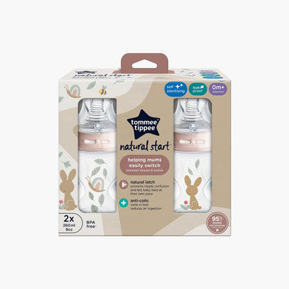 Tommee Tippee 2-Piece Closer to Nature Feeding Bottles - 260 ml