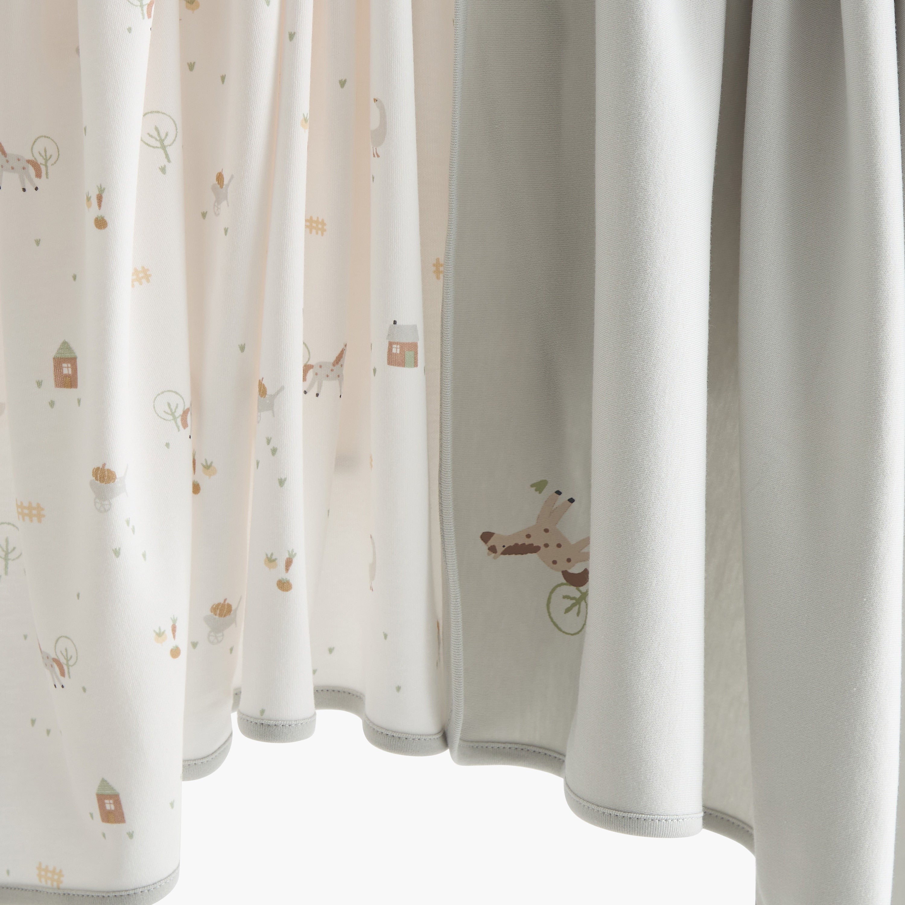 Juniors 2-Piece Horse Print Receiving Blanket Set