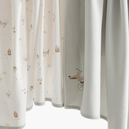 Juniors 2-Piece Horse Print Receiving Blanket Set