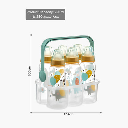 Juniors 6-Piece Feeding Bottle with Caddy Set