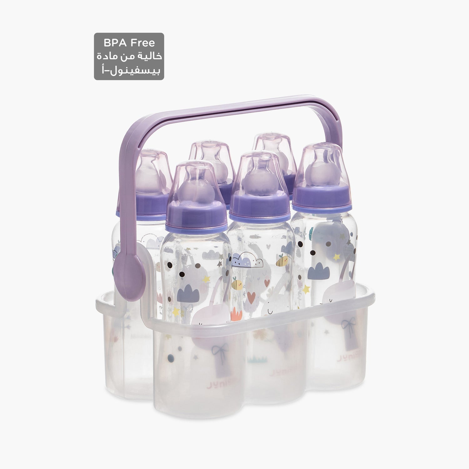 Juniors 6-Piece Feeding Bottle with Caddy Set