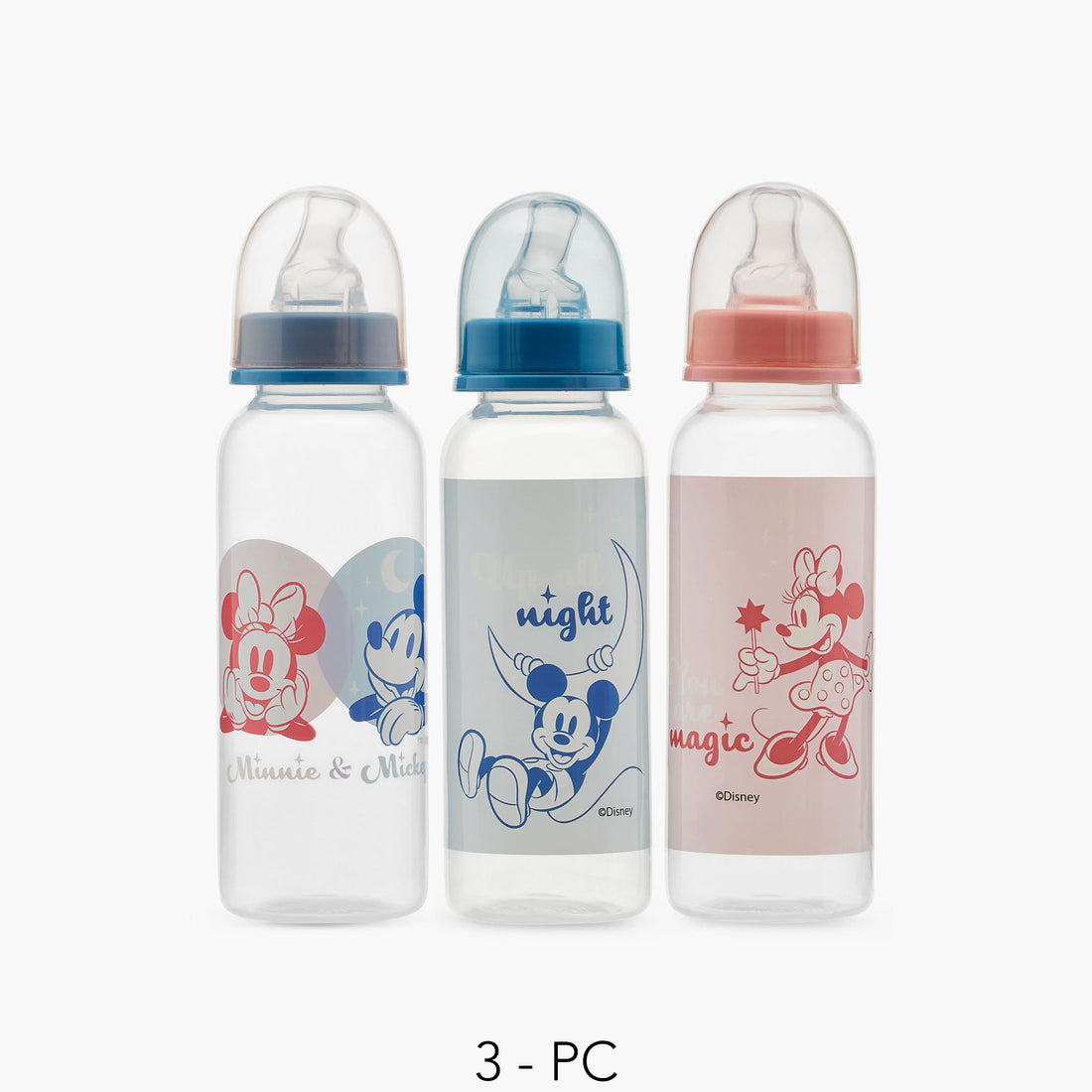 Disney Mickey and Friends Print 3-Piece Feeding Bottle Set - HomeBabyFeedingFeeding BottlesBottles &amp; Teats
