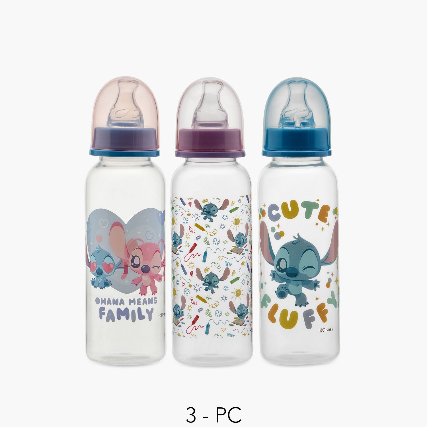 Disney Mickey and Friends Print 3-Piece Feeding Bottle Set