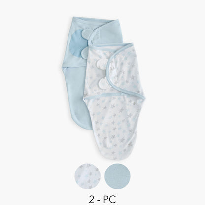 Juniors Assorted Swaddle Wrap with Ear Applique - Set of 2 - HomeBabyNurseryBlankets &amp; SwaddlesSwaddles &amp; Sleeping Bags