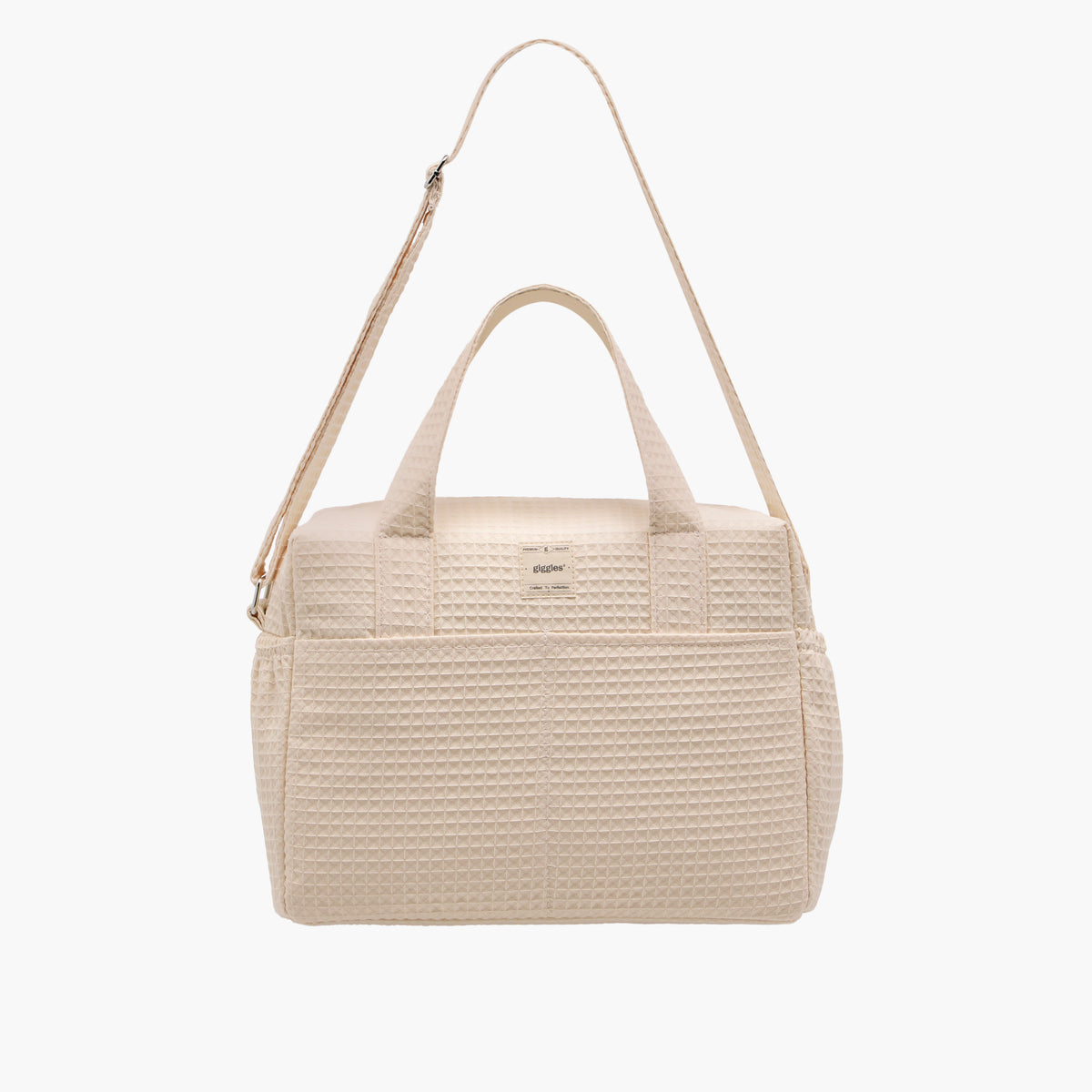 Giggles Pique Textured Diaper Bag with Zip Closure