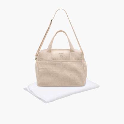 Giggles Pique Textured Diaper Bag with Zip Closure