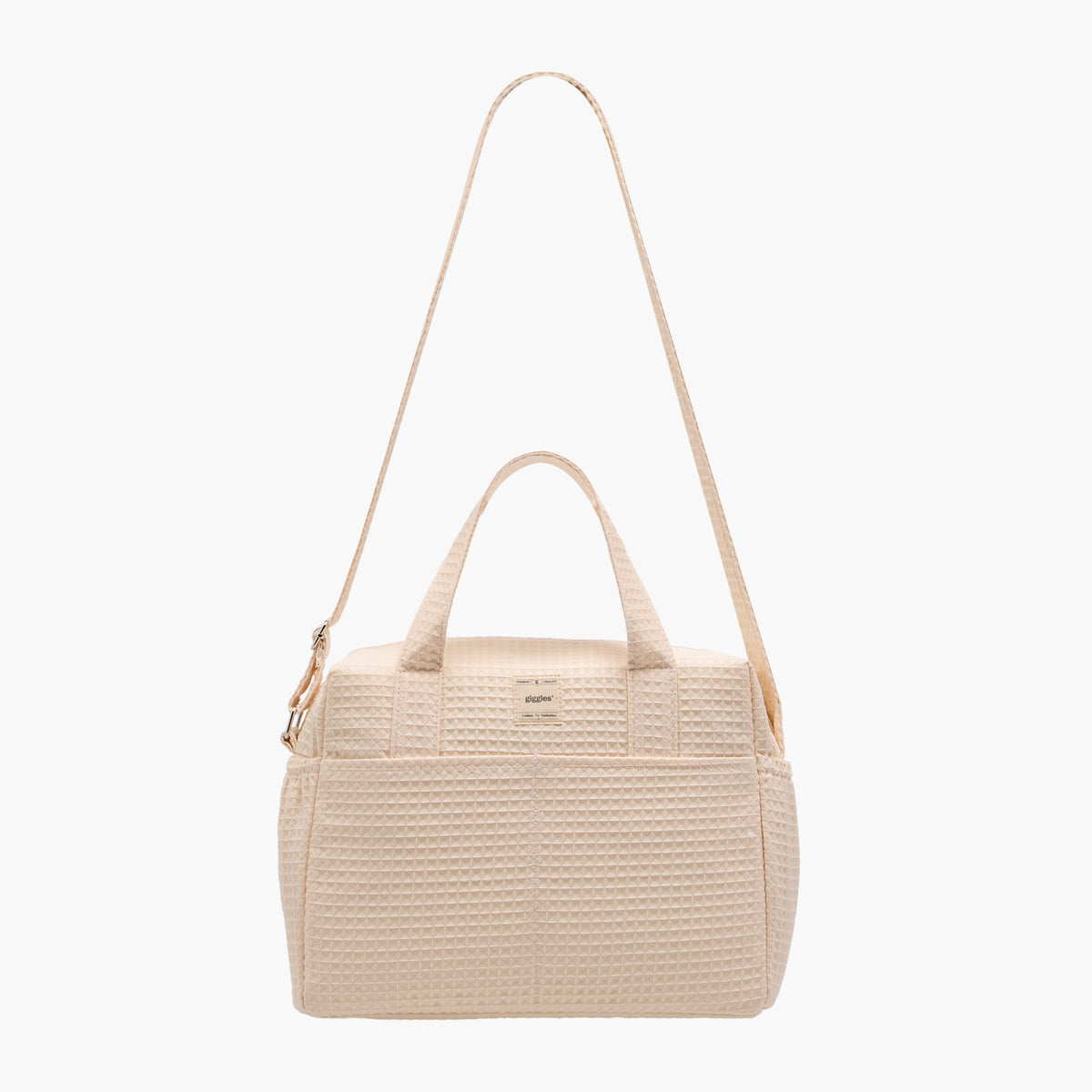 Giggles Pique Textured Diaper Bag with Zip Closure