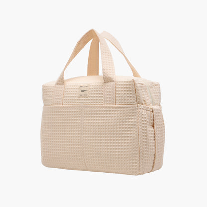 Giggles Pique Textured Diaper Bag with Zip Closure