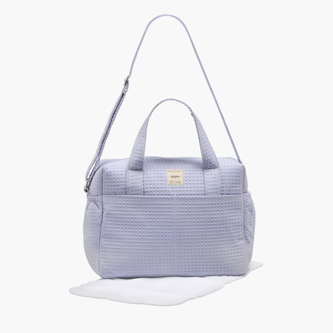 Giggles Pique Textured Diaper Bag with Zip Closure - Grey