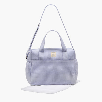 Giggles Pique Textured Diaper Bag with Zip Closure - Grey