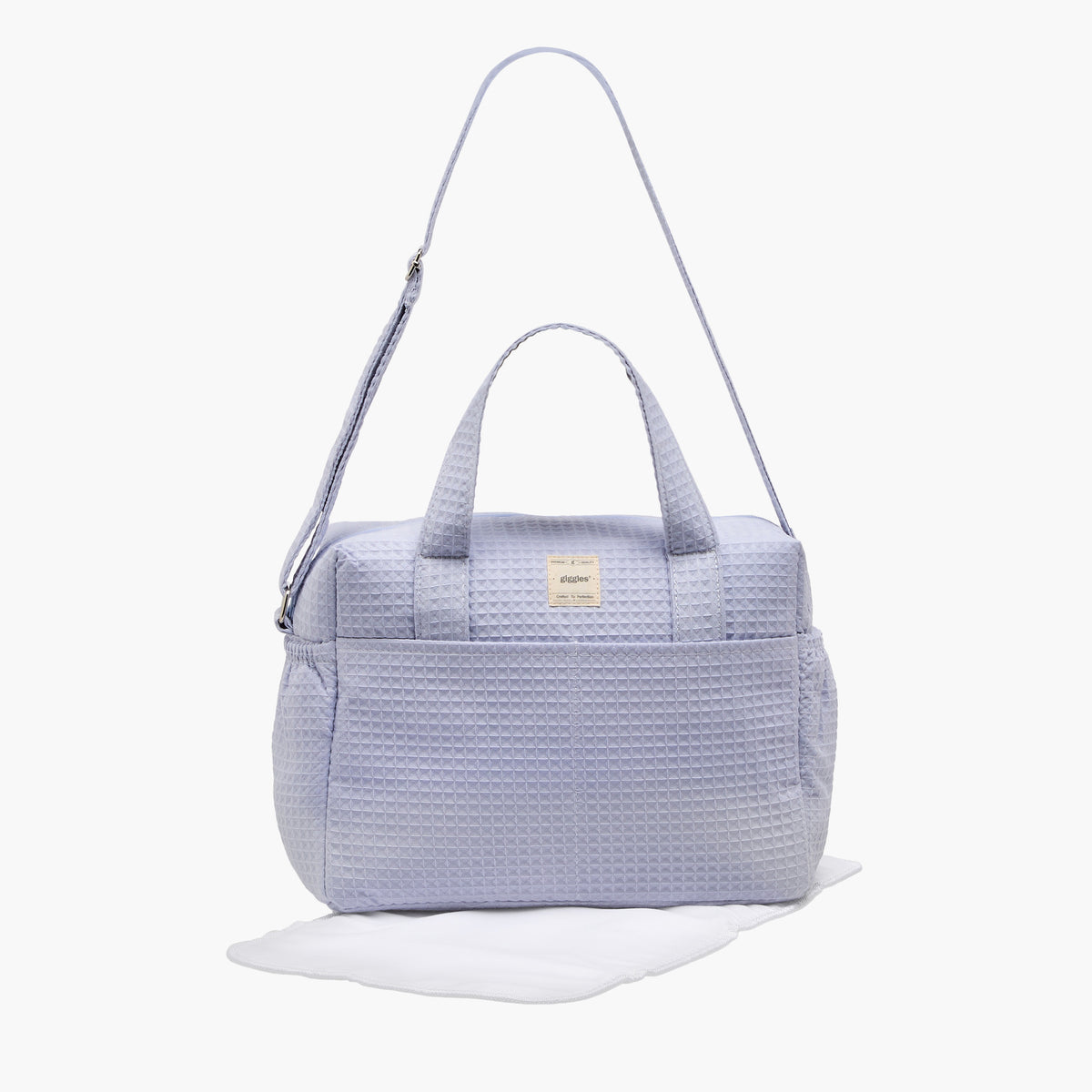 Giggles Pique Textured Diaper Bag with Zip Closure