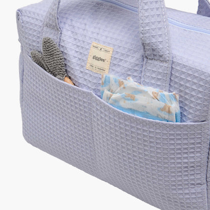 Giggles Pique Textured Diaper Bag with Zip Closure