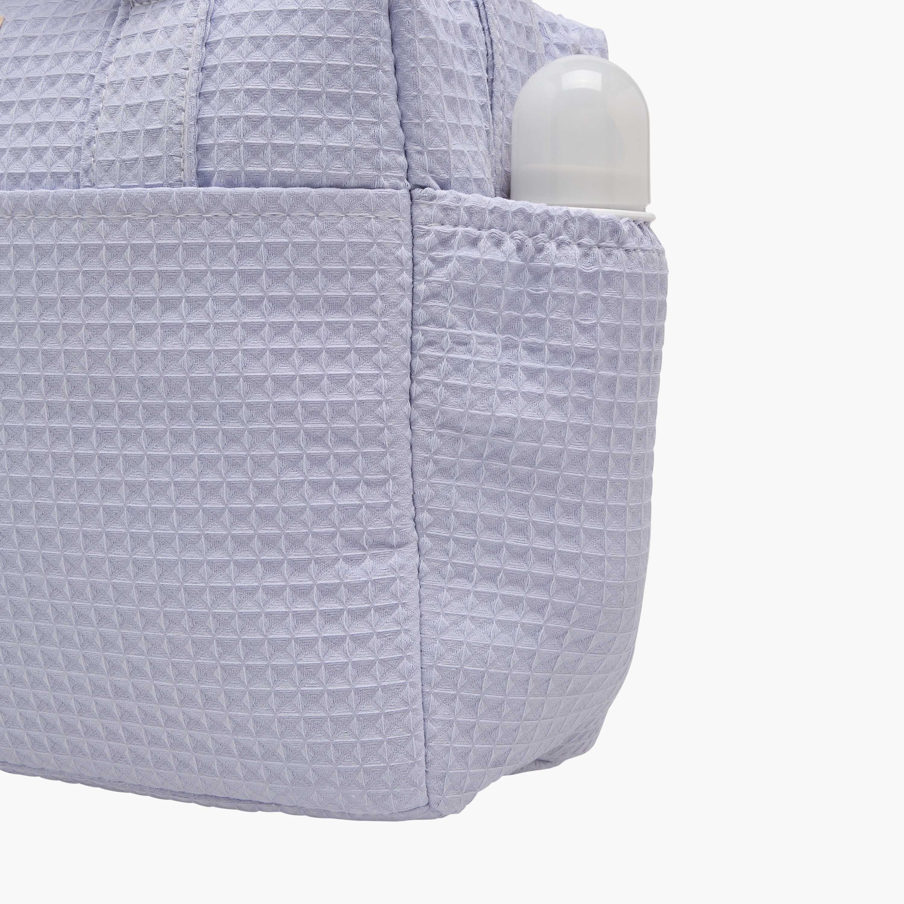 Giggles Pique Textured Diaper Bag with Zip Closure