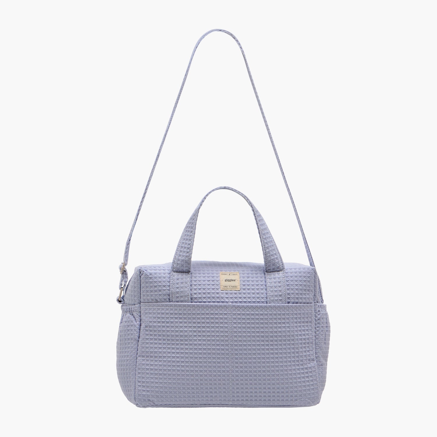 Giggles Pique Textured Diaper Bag with Zip Closure