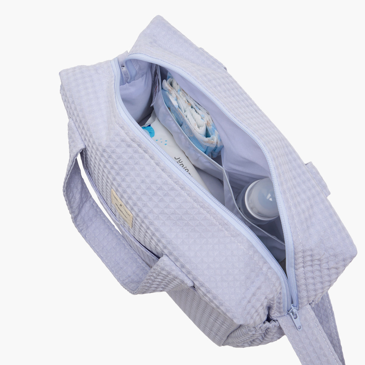 Giggles Pique Textured Diaper Bag with Zip Closure