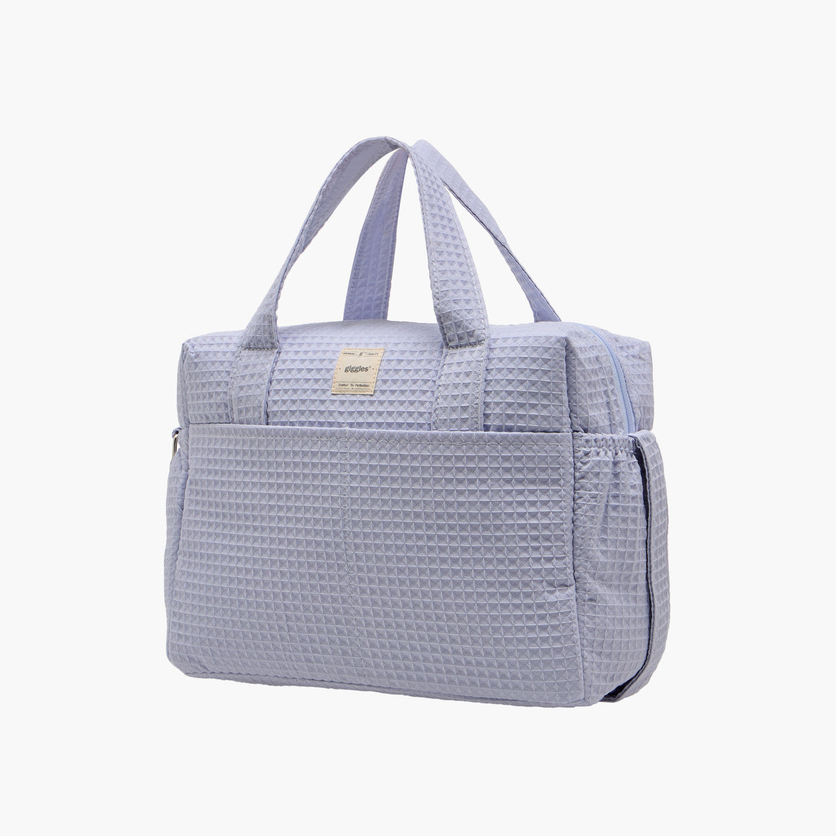 Giggles Pique Textured Diaper Bag with Zip Closure