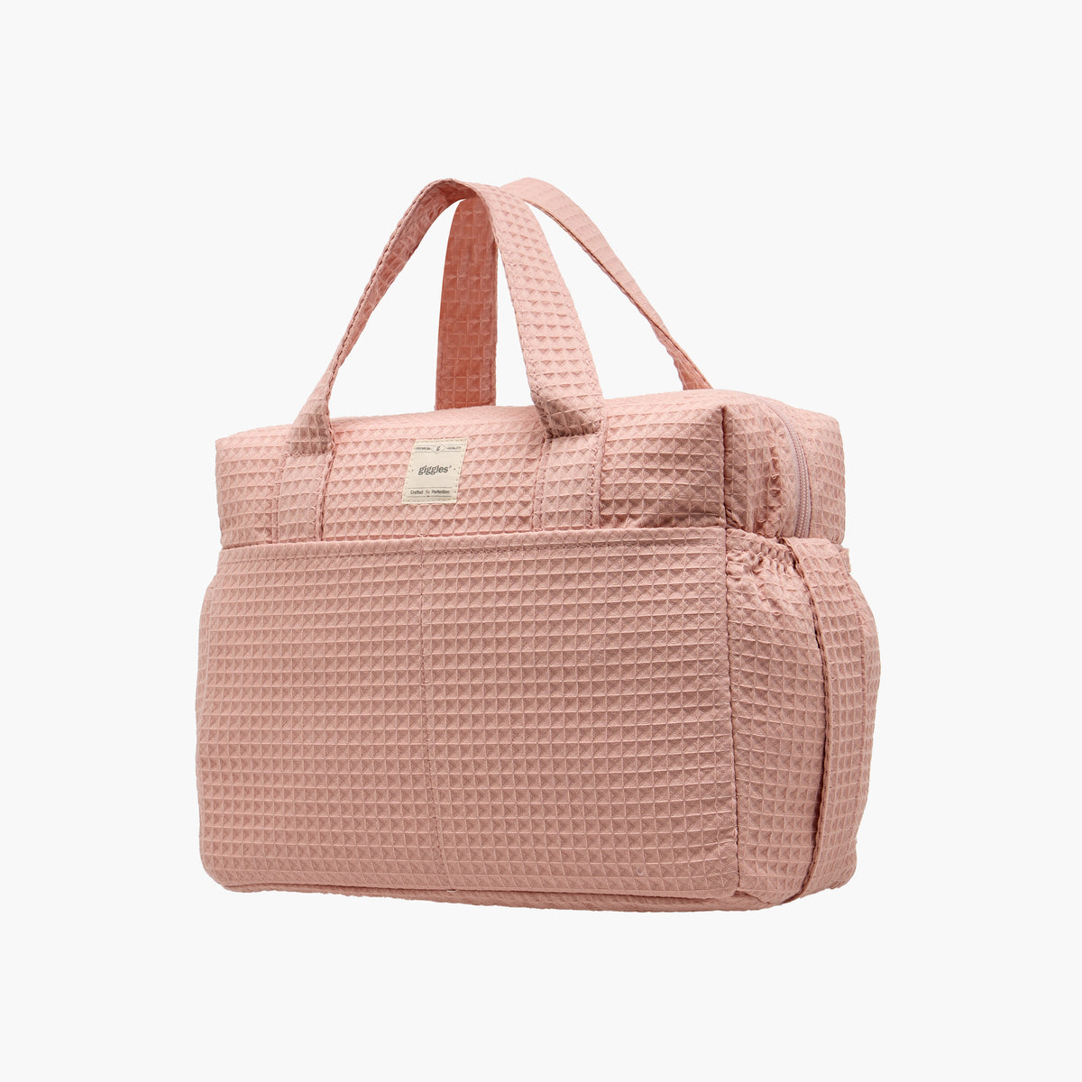 Giggles Pique Textured Diaper Bag with Zip Closure