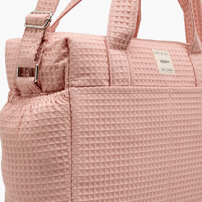 Giggles Pique Textured Diaper Bag with Zip Closure