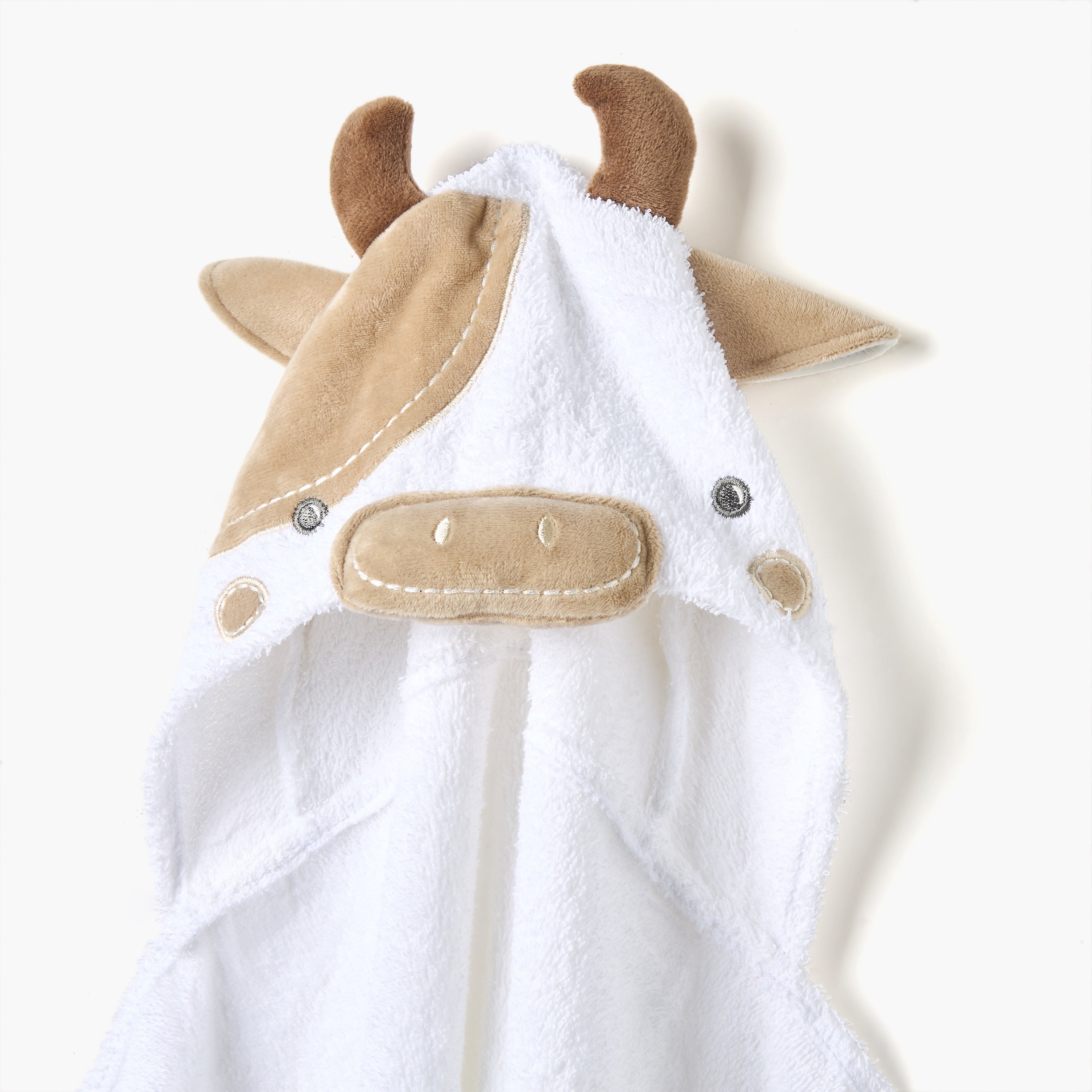Juniors Cow Applique Hooded Towel - 76x76 cm
