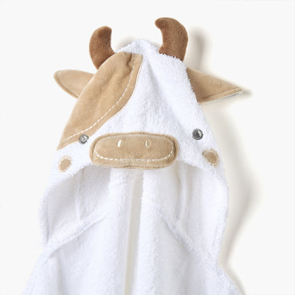 Juniors Cow Applique Hooded Towel - 76x76 cm