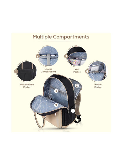 Little Story Kenzie Travel Diaper Backpack with Insulated Bottle Pocket-baby-gear-diaperbags-image-2