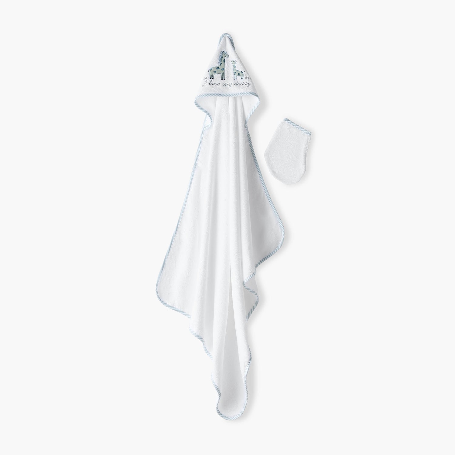 Juniors Giraffe Embroidered Hooded Towel and Wash Mitten Set - HomeBabyBath &amp; CareTowels