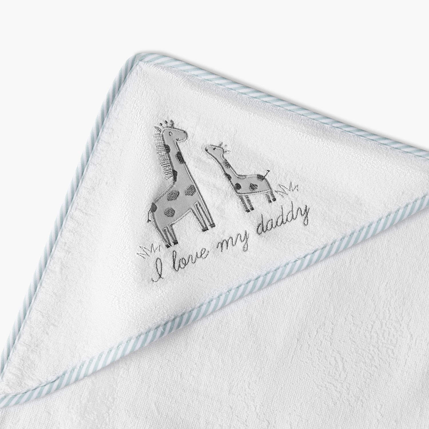 Juniors Giraffe Embroidered Hooded Towel and Wash Mitten Set
