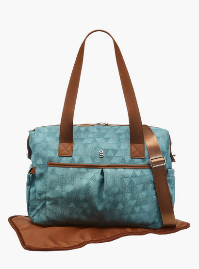 Giggles Denim Diaper Bag with Double Handle and Zip Closure-baby-gear-diaperbags-image-1