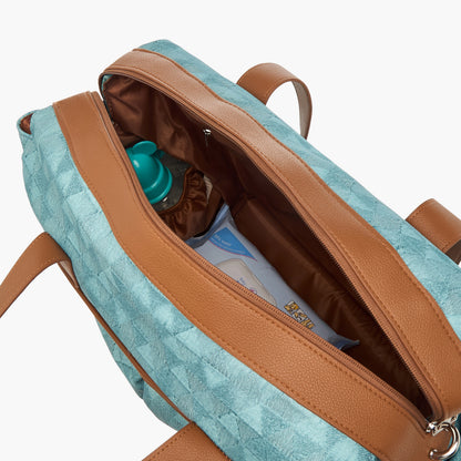 Giggles Denim Diaper Bag with Double Handle and Zip Closure