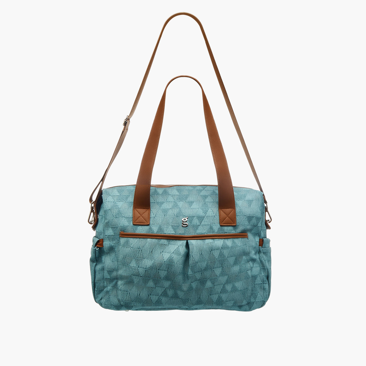 Giggles Denim Diaper Bag with Double Handle and Zip Closure