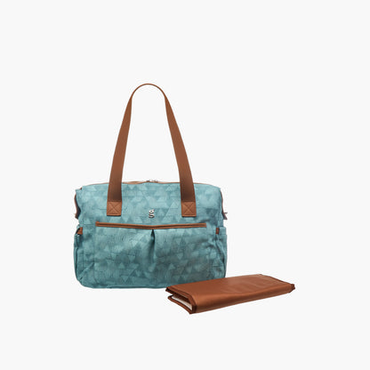 Giggles Denim Diaper Bag with Double Handle and Zip Closure