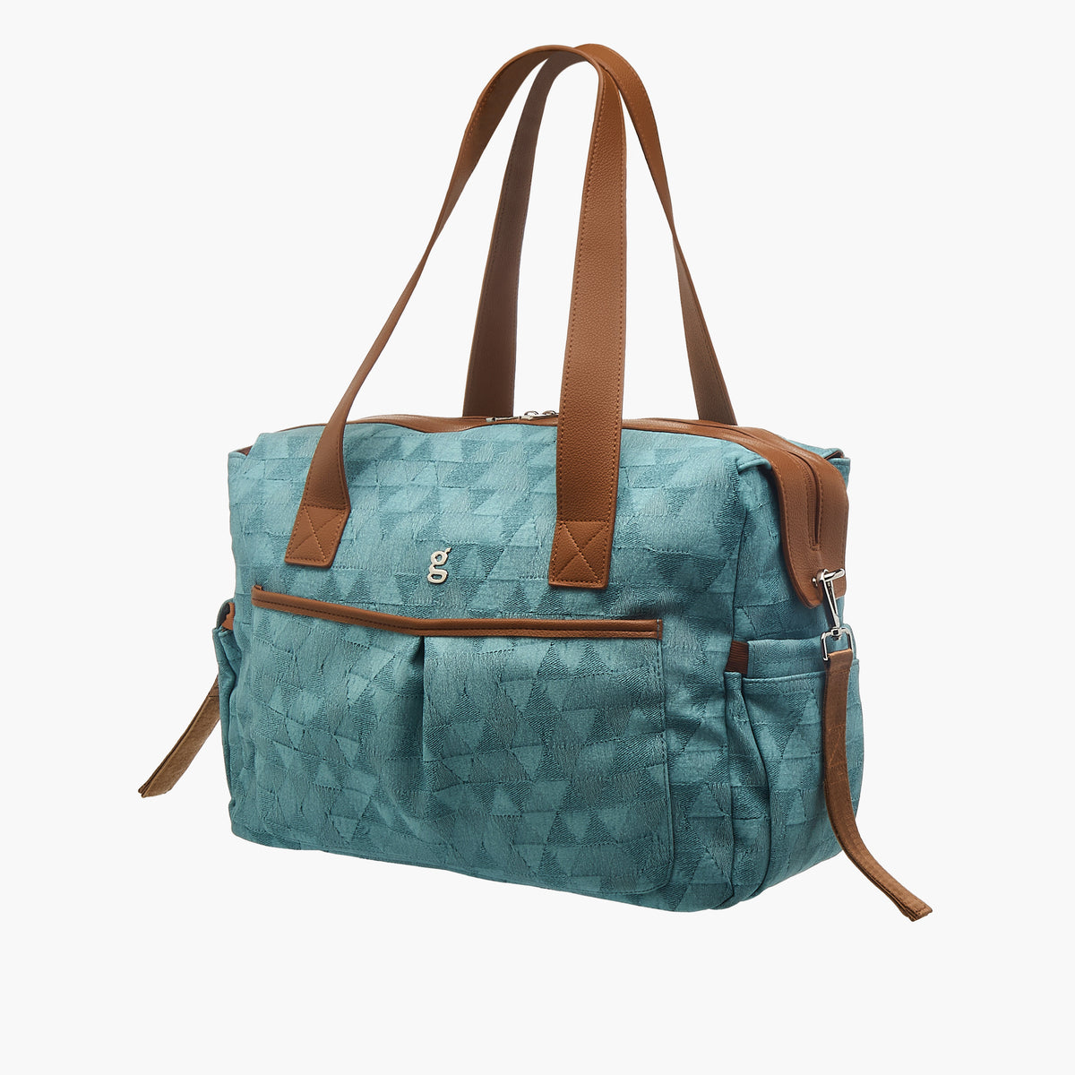 Giggles Denim Diaper Bag with Double Handle and Zip Closure