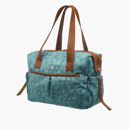 Giggles Denim Diaper Bag with Double Handle and Zip Closure