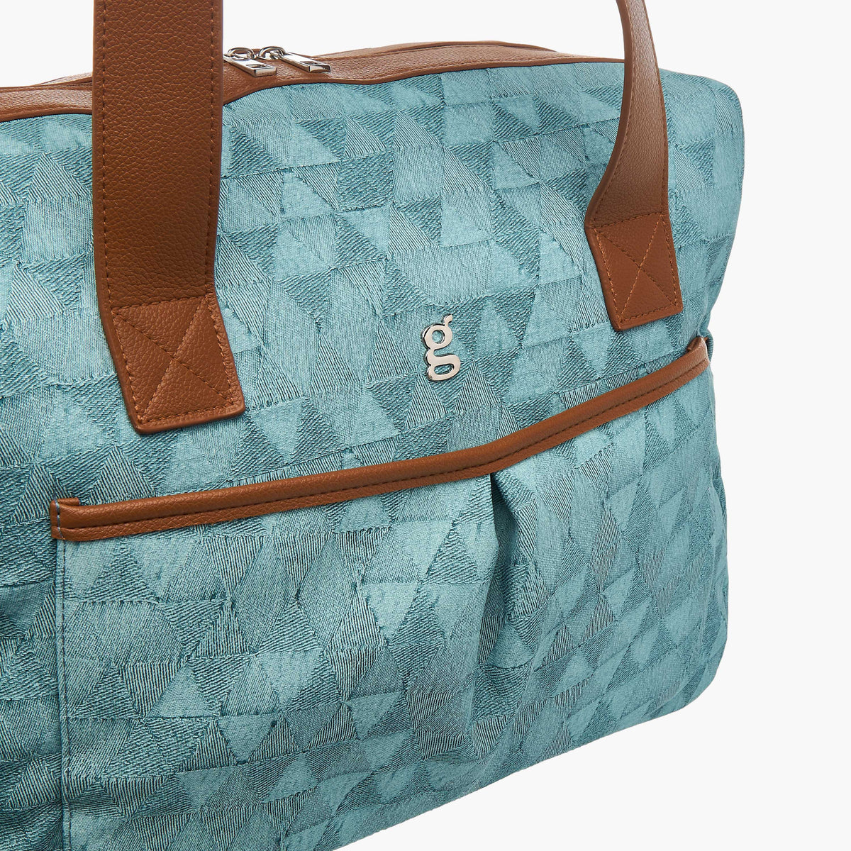 Giggles Denim Diaper Bag with Double Handle and Zip Closure
