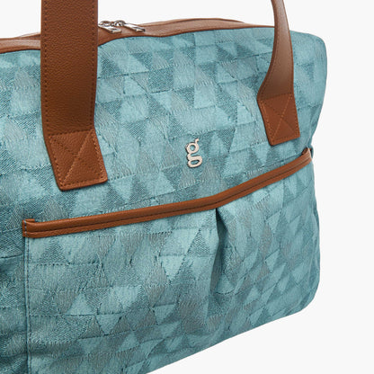 Giggles Denim Diaper Bag with Double Handle and Zip Closure