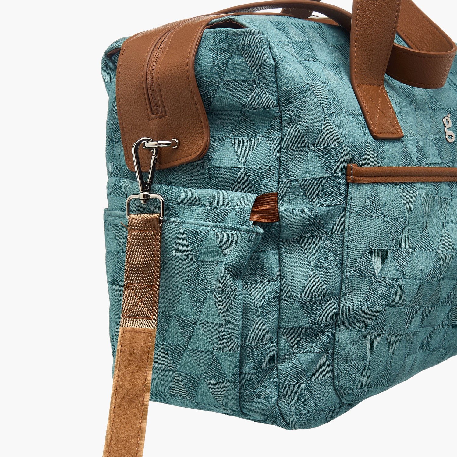 Giggles Denim Diaper Bag with Double Handle and Zip Closure