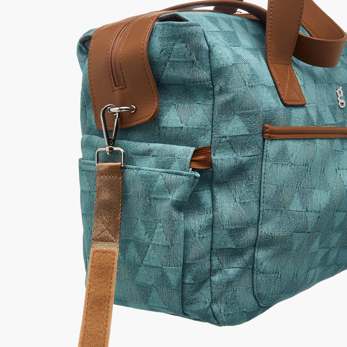 Giggles Denim Diaper Bag with Double Handle and Zip Closure