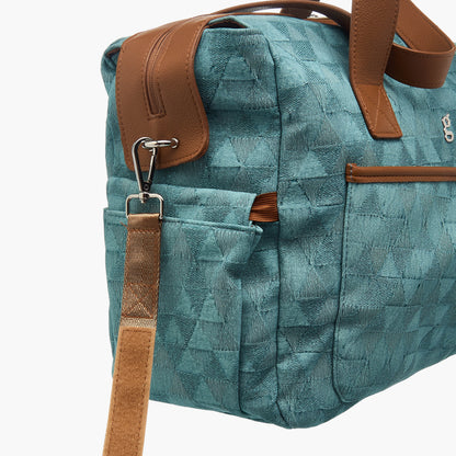 Giggles Denim Diaper Bag with Double Handle and Zip Closure