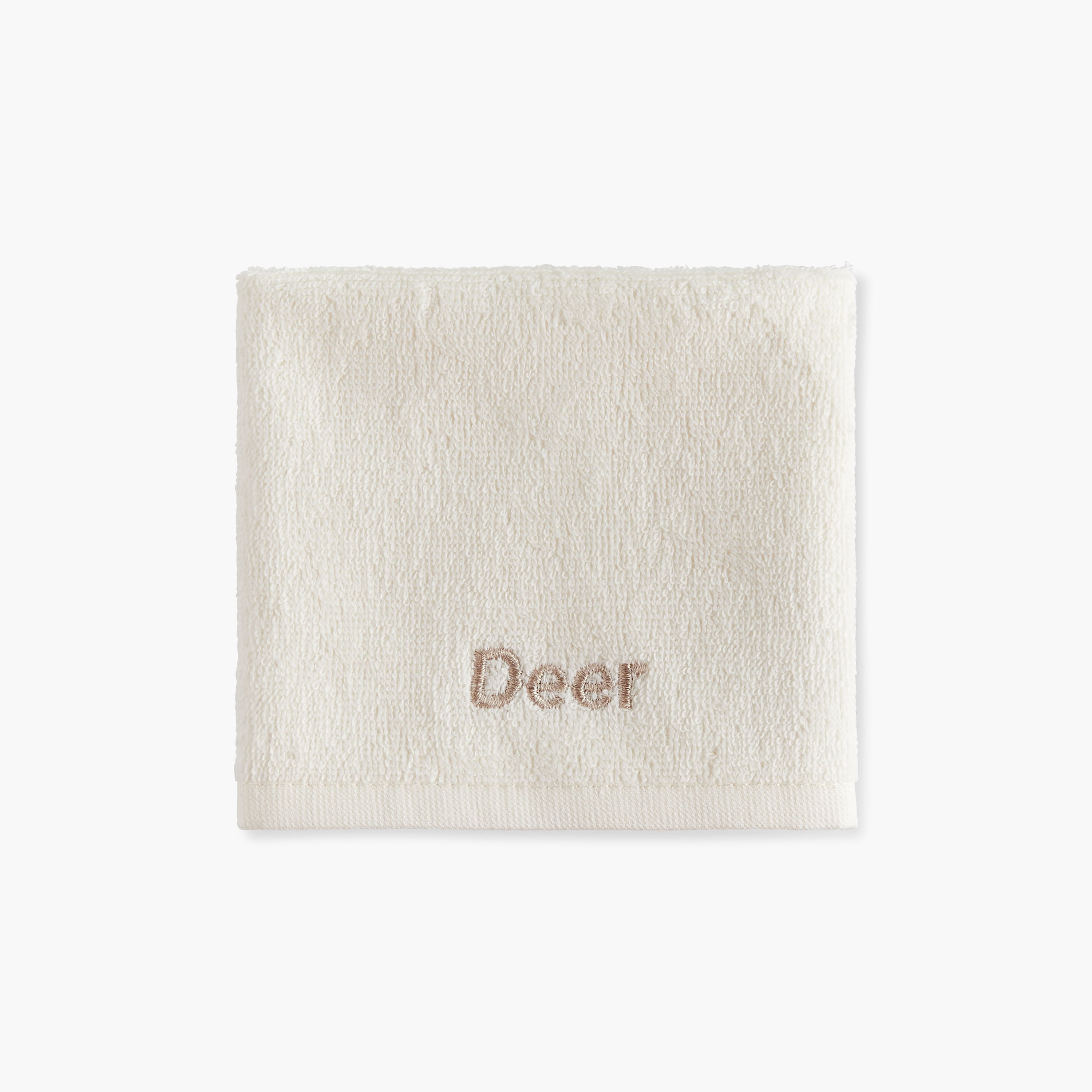Juniors 4-Piece Deer Embroidered Wash Cloth Set - 26x26 cm