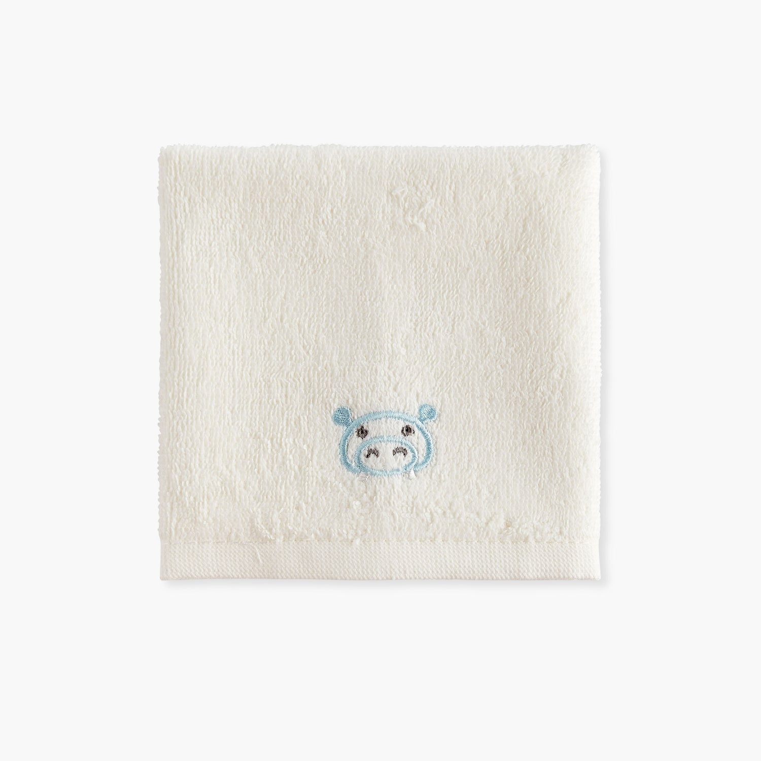 Juniors 4-Piece Hippo Embroidered Wash Cloth Set - 26x26 cm